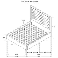 Hailey Upholstered California King Wall Panel Bed Black - 315925KW-SP