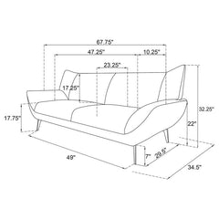 Acton Upholstered Flared Arm Loveseat Teal Blue - 511162