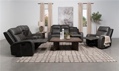 Raelynn Upholstered Track Arm Recliner Grey - 603193