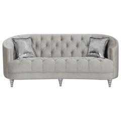 Avonlea 2-piece Upholstered Sloped Arm Sofa Set Grey Velvet - 508461-S2