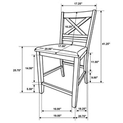 Hollis X-Back Counter Height Dining Chairs White and Grey (Set of 2) - 122249