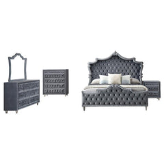 Antonella 5-piece Eastern King Bedroom Set Grey - 223581KE-S5