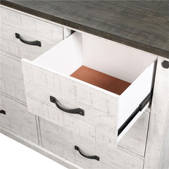Lilith 7-drawer Dresser with Mirror Distressed White - 224473M