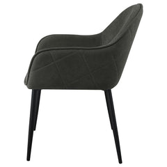 Emma Upholstered Dining Arm Chair Charcoal and Black (Set of 2) - 115593