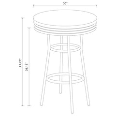 Retro Round 30-inch 1950's Bistro Pub Height Bar Table Black - 2405