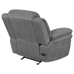 Bahrain Upholstered Power Glider Recliner Charcoal - 609543P