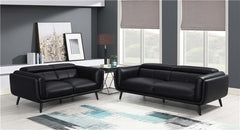 Shania 2-piece Upholstered Low Back Sofa Set Black - 509921-S2