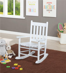 Annie Slat Back Solid Wood Kids Rocking Chair White - 609450