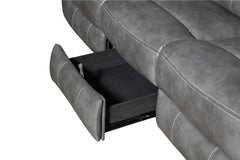Conrad 3-piece Upholstered Padded Arm Motion Sofa Set Grey - 650354-S3