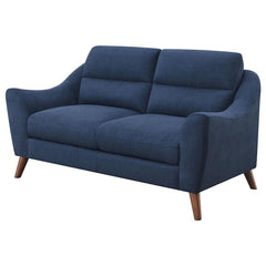 Gano Upholstered Sloped Arm Loveseat Navy Blue - 509515
