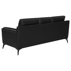Moira 3-piece Upholstered Wedge Arm Tufted Sofa Set Black - 511131-S3