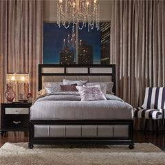 Barzini Wood Queen Panel Bed Black - 200891Q