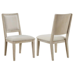 Trofello Upholstered Dining Side Chair White Washed and Beige (Set of 2) - 123122