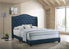 Sonoma Upholstered Full Wingback Bed Blue - 310071F