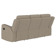 Brentwood 2-piece Upholstered Reclining Sofa Set Taupe - 610281-S2