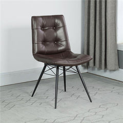 Aiken Upholstered Tufted Side Chairs Brown (Set of 4) - 107853