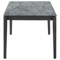 Stevie Rectangular Faux Marble Top Dining Table Grey and Black - 115111SLT