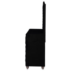 Deanna 7-drawer Rectangular Dresser with Mirror Black - 206103M