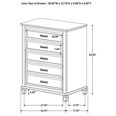 Franco 5-piece Eastern King Bedroom Set Burnished Oak - 200971KE-S5