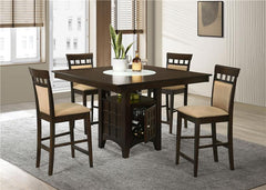 Gabriel 5-piece Square Counter Height Dining Set Cappuccino - 100438-S5A