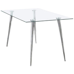 Gilman Rectangle Glass Top Dining Table - 190621CHR