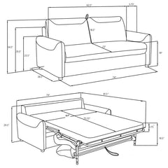 Rylie Upholstered Sofa Sleeper with Queen Mattress Grey - 360029