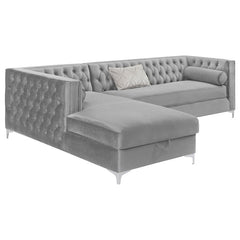 Bellaire Upholstered Storage Chaise Sectional Sofa Grey - 508280