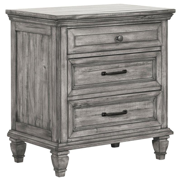 Avenue 3-drawer Nightstand Weathered Grey - 224032
