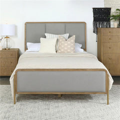 Arini Upholstered Queen Panel Bed Sand Wash and Grey - 224301Q