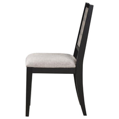 Elodie Upholstered Padded Seat Dining Side Chair Dove Grey and Black (Set of 2) - 121222