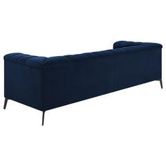 Chalet 3-piece Upholstered Tuxedo Arm Tufted Sofa Set Blue - 509211-S3