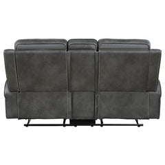 Raelynn Upholstered Track Arm Motion Loveseat Grey - 603192