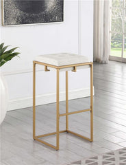 Nadia Square Padded Seat Bar Stool (Set of 2) Beige and Gold - 183646