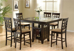Gabriel 7-piece Square Counter Height Dining Set Cappuccino - 100438-S7