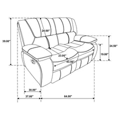 Camila 3-piece Upholstered Reclining Sofa Set Red - 610241-S3