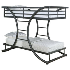 Stephan Metal Twin Over Twin Bunk Bed Gunmetal - 461078
