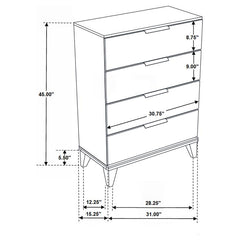 Mays 4-drawer Bedroom Chest Walnut - 215965