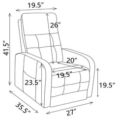 Howie Upholstered Power Lift Massage Chair Grey - 609402P