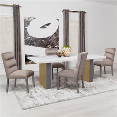 Carla Upholstered Dining Side Chair Stone (Set of 2) - 106684