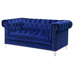 Bleker Upholstered Tuxedo Arm Tufted Loveseat Blue - 509482