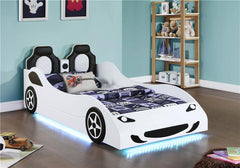 Cruiser Wood Twin LED Car Bed White - 400477