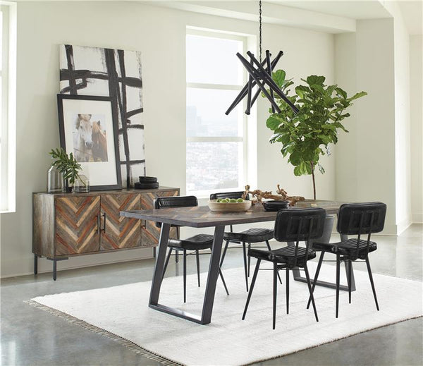 Misty 5-piece Rectangular Dining Set Grey Sheesham and Espresso - 110681-S5E