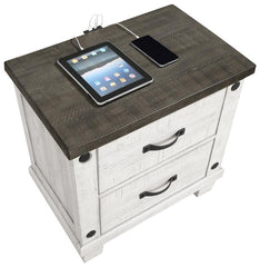Lilith 2-drawer Nightstand Distressed White - 224472