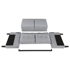 Bowen 3-piece Upholstered Track Arm Tufted Sofa Set Grey - 506781-S3