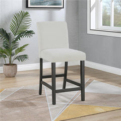 Alba Boucle Upholstered Counter Height Dining Chair White and Charcoal Grey (Set of 2) - 123119