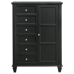 Sandy Beach Door Chest with Concealed Storage Black - 201328
