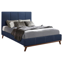 Charity Upholstered Eastern King Panel Bed Blue - 300626KE