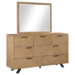 Taylor 7-drawer Dresser with Mirror Light Honey Brown - 223423M