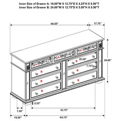 Heidi 9-drawer Dresser Metallic Platinum - 222733
