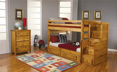 Wrangle Hill Wood Twin Over Twin Bunk Bed Amber Wash - 460243